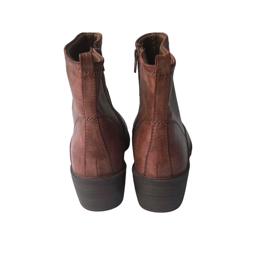 Baretraps Boots Shane Ankle Booties Womens Size 8.5 Brown Zip Up Faux Leather